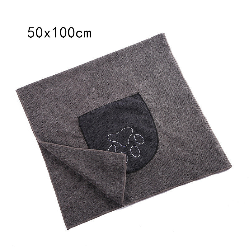HKM-5297597 Cotton Pet Absorbent Towel - Comfortable Blue Purple Drying Solution for Pets