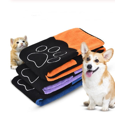 HKM-5297597 Cotton Pet Absorbent Towel - Comfortable Blue Purple Drying Solution for Pets