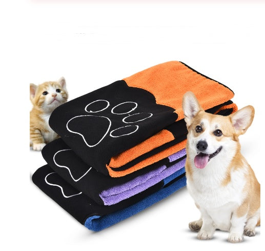 HKM-5297597 Cotton Pet Absorbent Towel - Comfortable Blue Purple Drying Solution for Pets
