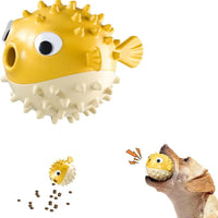 HKM-5299389 Interactive Treat Dispensing Dog Toy - Squeaky Fish-Shaped Chew Toy for Medium and Large Dogs
