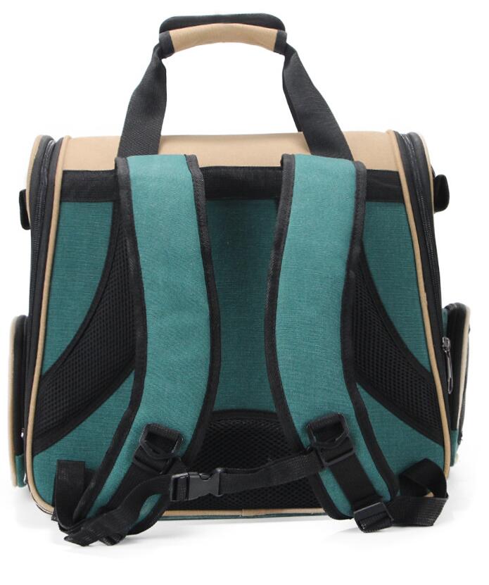 HKM-5300157 Multifunctional Travel Backpack for Pets - Suitable for Dogs and Cats, Breathable Design, Dark Green