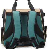 HKM-5300157 Multifunctional Travel Backpack for Pets - Suitable for Dogs and Cats, Breathable Design, Dark Green