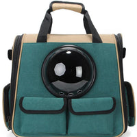 HKM-5300157 Multifunctional Travel Backpack for Pets - Suitable for Dogs and Cats, Breathable Design, Dark Green
