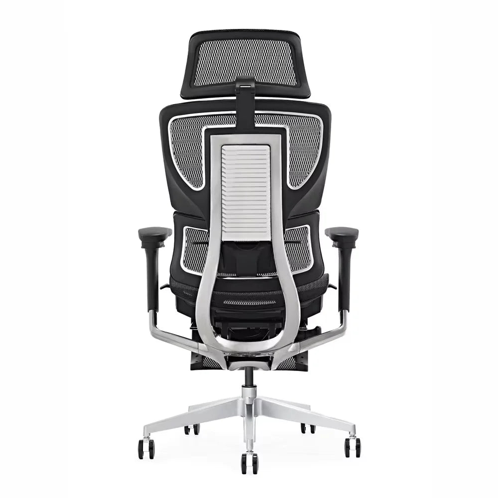 HKM-530131 Ergonomic Swivel Office Chair with 3D Adjustable Headrest and Lumbar Support for Enhanced Comfort