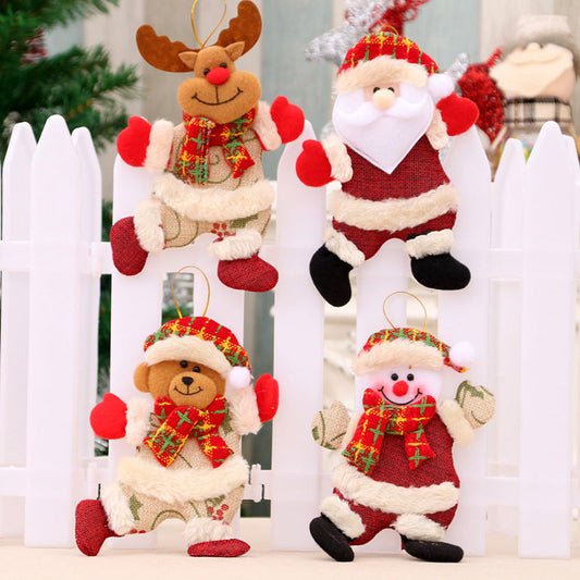 HKM-530131 Handmade Multicolor Dancing Cloth Puppet Pendant - Christmas Decor (18x12cm)