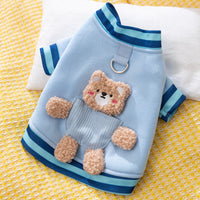 HKM-5302461 Cozy Wool Dog Sweater with Cute Bear Details, Soft Pullover for Cool Weather