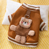 HKM-5302461 Cozy Wool Dog Sweater with Cute Bear Details, Soft Pullover for Cool Weather