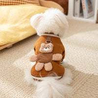 HKM-5302461 Cozy Wool Dog Sweater with Cute Bear Details, Soft Pullover for Cool Weather