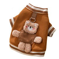 HKM-5302461 Cozy Wool Dog Sweater with Cute Bear Details, Soft Pullover for Cool Weather