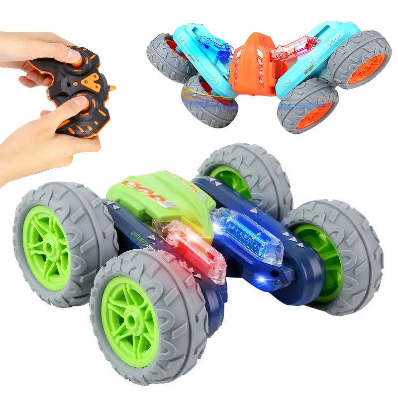 HKM-530259 Double-Sided Swing Arm RC Stunt Car with LED Flash Light, 2.4GHz 360 Rotation Remote Control Truck for Kids