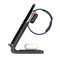 HKM-530323 Three-in-One Wireless Charging Stand for Mobile Phones, Smart Watches, and Earbuds - 15W Fast Charging