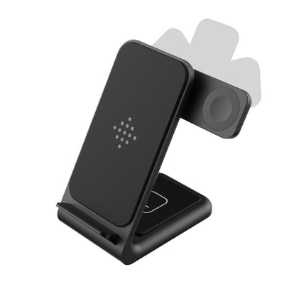 HKM-530323 Three-in-One Wireless Charging Stand for Mobile Phones, Smart Watches, and Earbuds - 15W Fast Charging