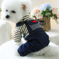 HKM-5303485 Retro Denim Suspender Pants for Small and Medium-sized Dogs