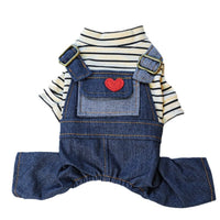 HKM-5303485 Retro Denim Suspender Pants for Small and Medium-sized Dogs