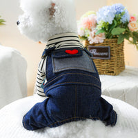 HKM-5303485 Retro Denim Suspender Pants for Small and Medium-sized Dogs