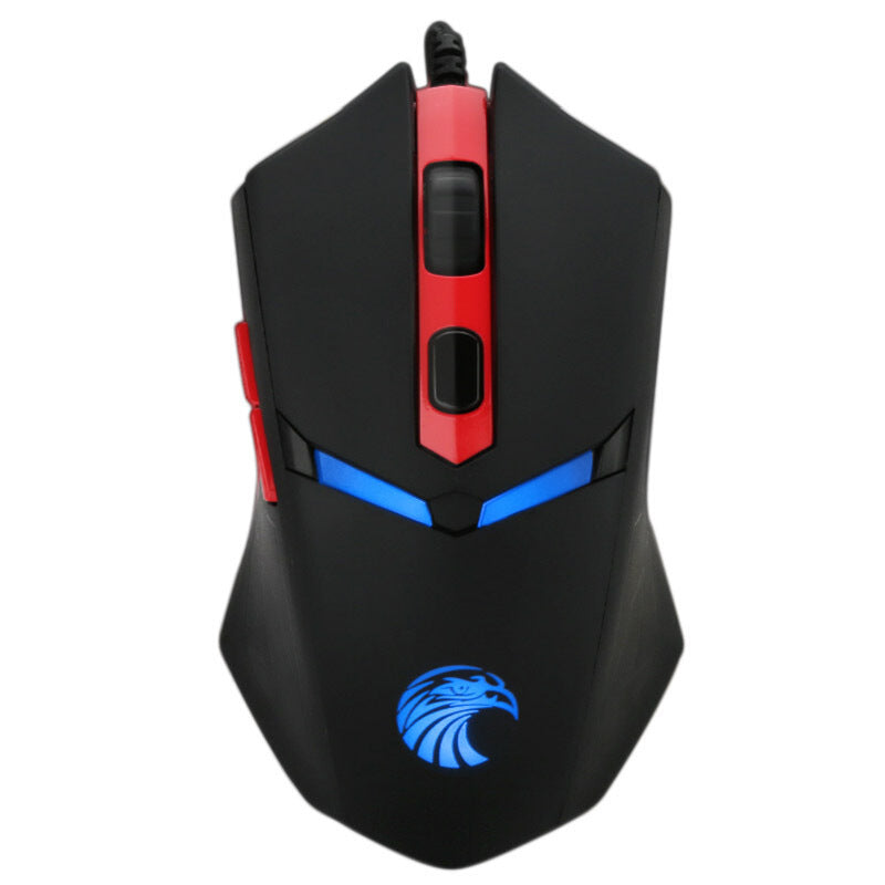 HKM-530515 2000 DPI Ergonomic Wired Gaming Mouse with 5 Buttons and 4-Way Wheel, USB Connection for Desktop Use