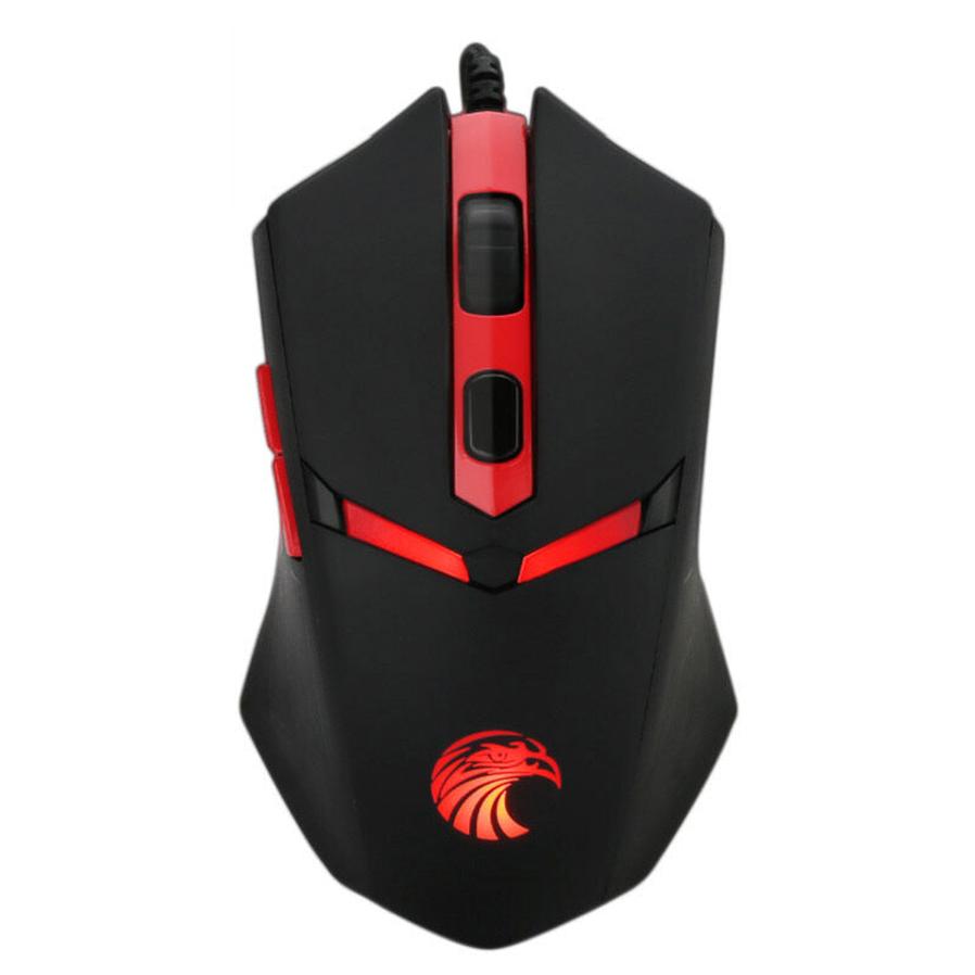 HKM-530515 2000 DPI Ergonomic Wired Gaming Mouse with 5 Buttons and 4-Way Wheel, USB Connection for Desktop Use