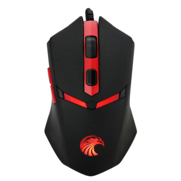 HKM-530515 2000 DPI Ergonomic Wired Gaming Mouse with 5 Buttons and 4-Way Wheel, USB Connection for Desktop Use