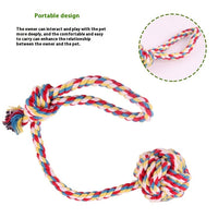 HKM-5306301 Durable Cotton Rope Toy with Ball for Interactive Pet Play