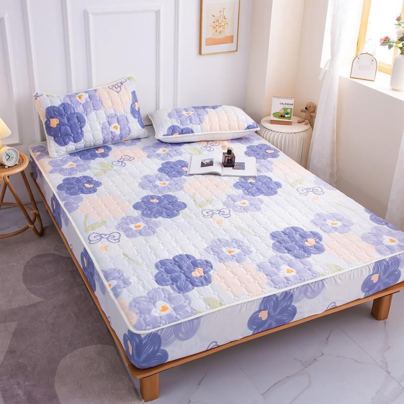 HKM-530643 Cotton Covered Anti-Slip Cartoon Fitted Sheet with Floral Design