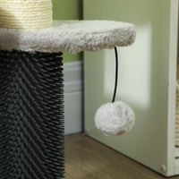 HKM-5306941 PawHut 2-in-1 Cat Tree and 3-Step Pet Stairs with Scratching Posts and Plush Cover
