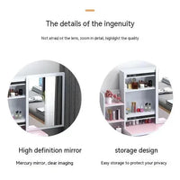 HKM-530707 Elegant Makeup Vanity Table with Mirror and Drawers, Complete with Stool for Bedroom