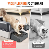 HKM-5307325 Deep Cat Litter Box with Filtering Foot Board for Clean & Odor-Free Environment
