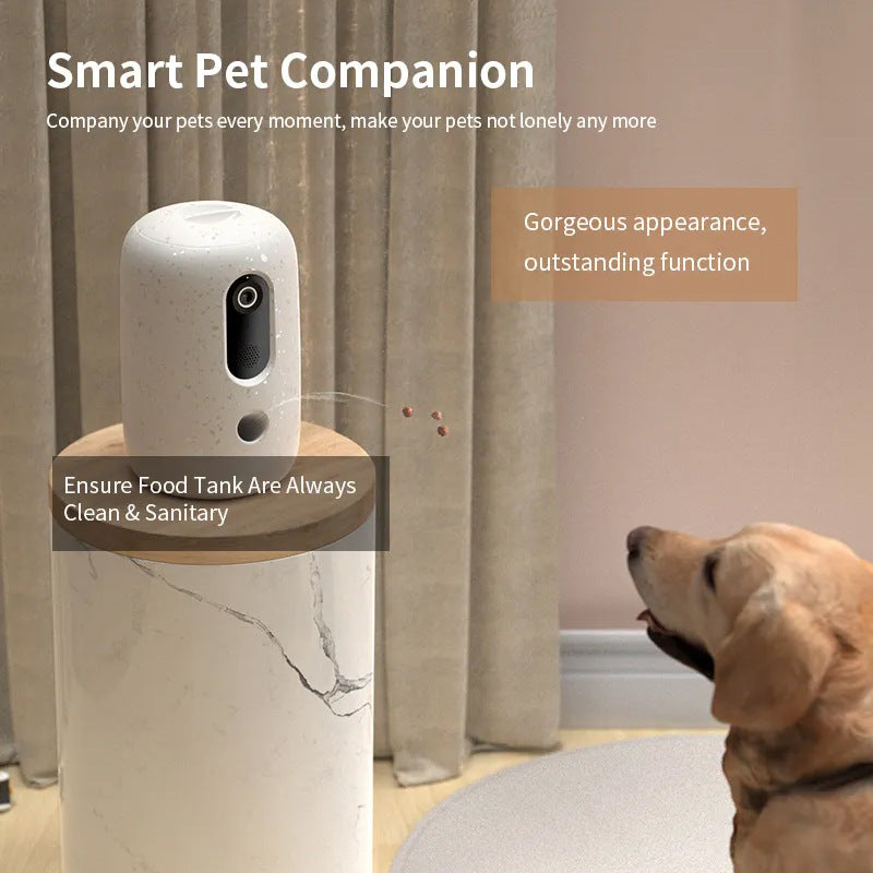 HKM-5307453 Automatic Pet Feeder with Timer for Dogs and Cats - White Color