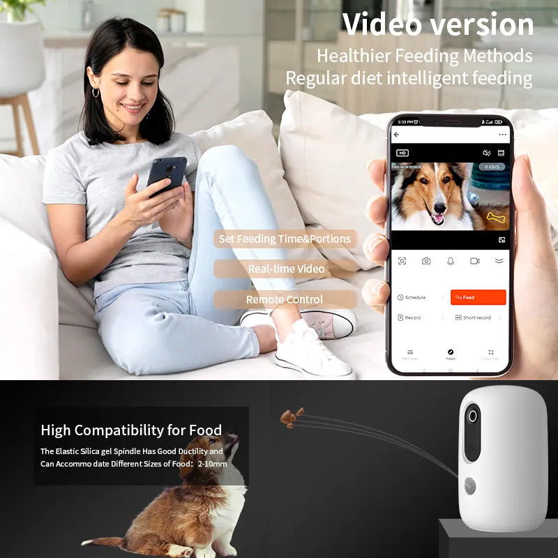 HKM-5307453 Automatic Pet Feeder with Timer for Dogs and Cats - White Color