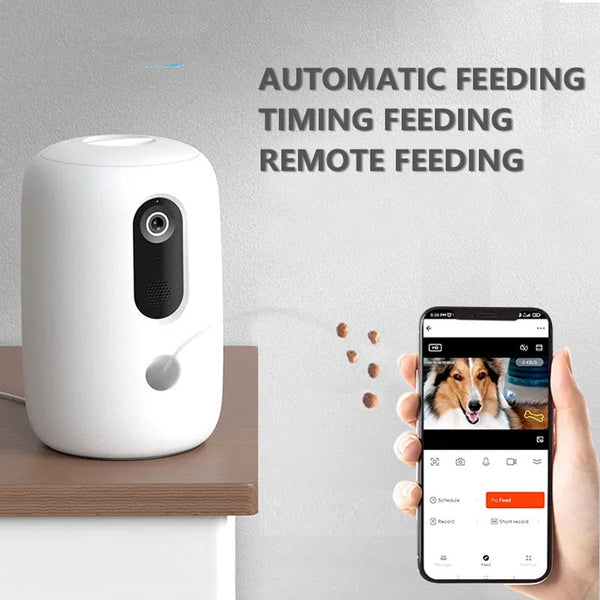 HKM-5307453 Automatic Pet Feeder with Timer for Dogs and Cats - White Color