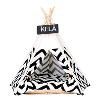 HKM-5307709 Stylish Canvas Pet Tent with Black and Green Stripes for Cats and Dogs, Available in Multiple Sizes