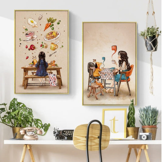 HKM-530835 Small Cartoon Cross Stitch Kit for Bedroom and Living Room Decor