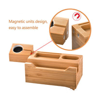 HKM-530899 Bamboo Multi-Device Charging Dock for iPhone, Apple Watch, AirPods, and More