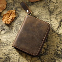 HKM-530899 Leather RFID Anti-Magnetic Card Holder Bag in Waxed Canvas, Multiple Colours