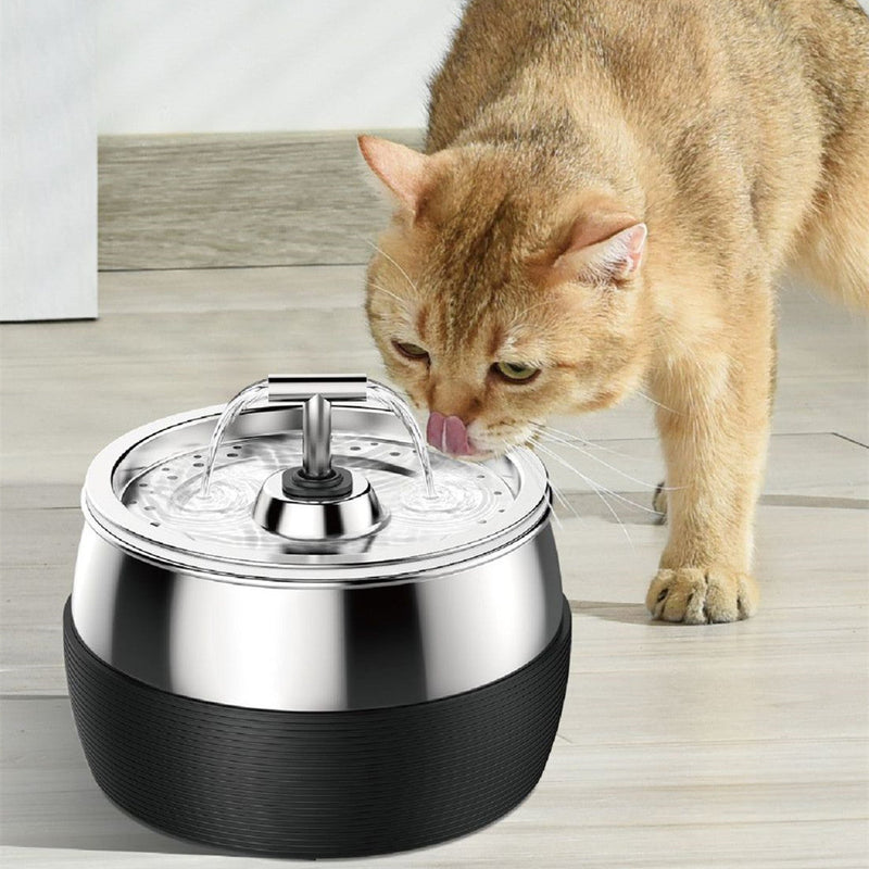 HKM-5309501 Stainless Steel Cat Water Dispenser with USB Interface for Easy Refilling