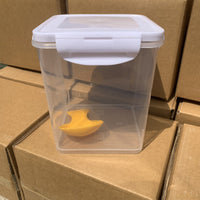 HKM-5309629 Cat Food Storage Container with Scoop - 3-Liter Capacity, Includes White Lid