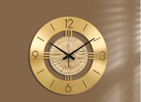 HKM-531027 Elegant Metal Wall Clock with Pendulum - Pure Copper Finish, 30CM Round and 30CM Swing Style