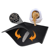 HKM-5310909 Waterproof Double Layer Cat Litter Mat with Honeycomb Design, Non-Slip and Easy to Clean, Soft EVA Material