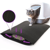 HKM-5310909 Waterproof Double Layer Cat Litter Mat with Honeycomb Design, Non-Slip and Easy to Clean, Soft EVA Material