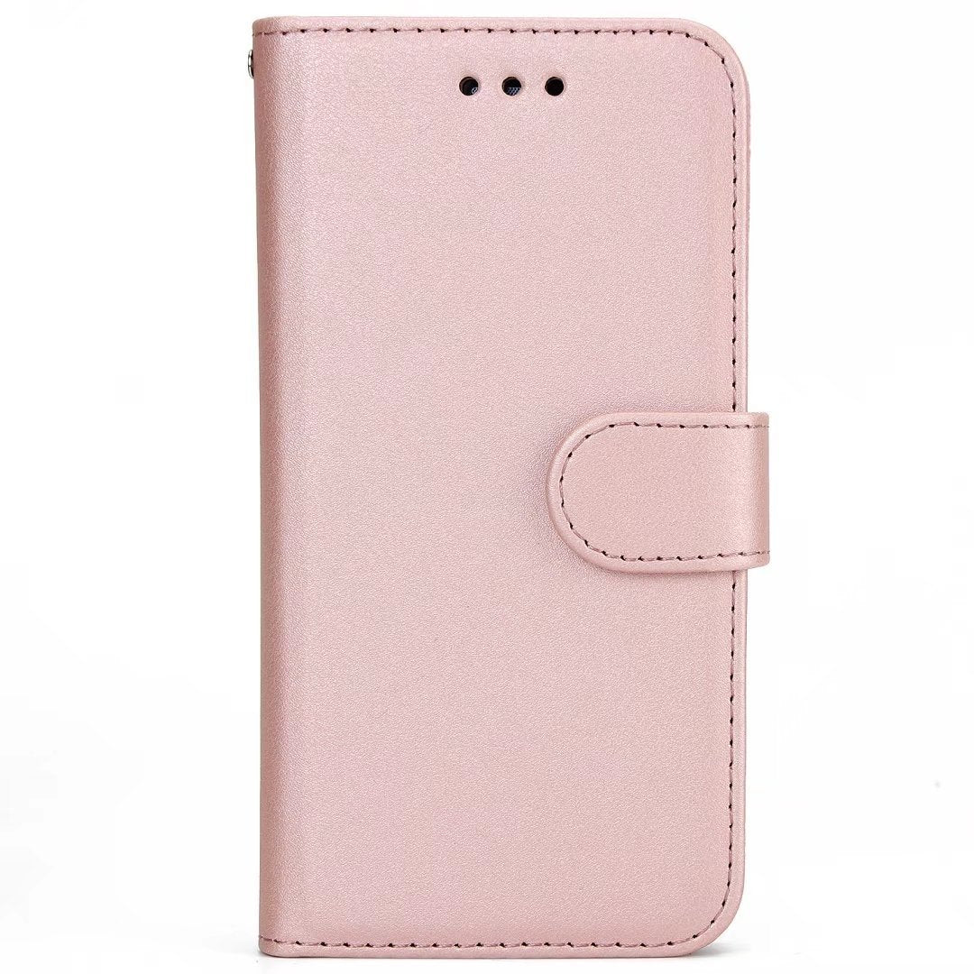 HKM-531091 Two-in-One Sheep Pattern Flip Phone Case for Apple Devices - PU Material, Simple Solid Color Design