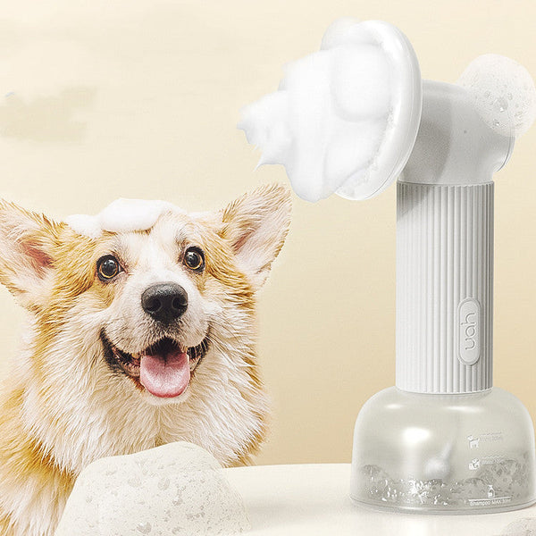 HKM-5311293 Pet Bubble Machine Shower Gel for Cats and Dogs, Stylish Design, Bubble Maker, White Color, 139¡Á118¡Á286mm