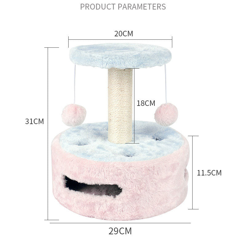 HKM-5312701 Small Multifunctional Cat Climbing Frame with Scratching Post and Jumping Platform