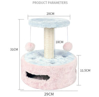 HKM-5312701 Small Multifunctional Cat Climbing Frame with Scratching Post and Jumping Platform