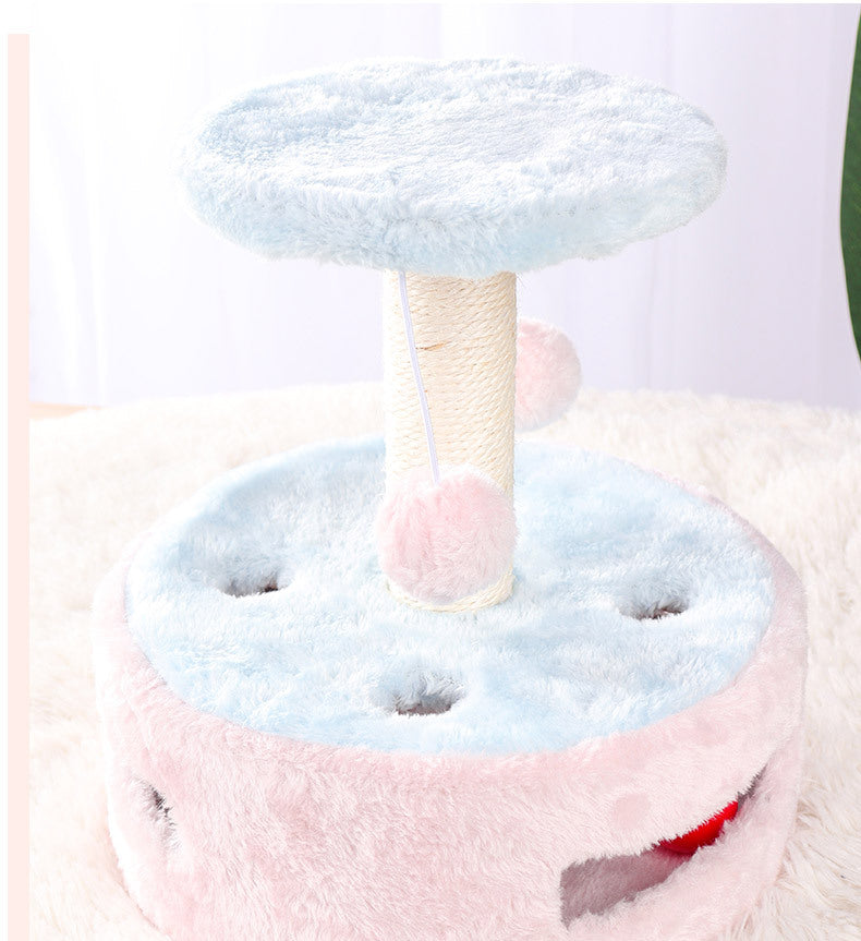 HKM-5312701 Small Multifunctional Cat Climbing Frame with Scratching Post and Jumping Platform