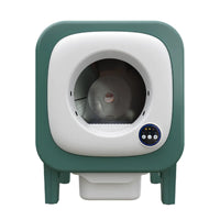 HKM-531283 Automatic Self-Cleaning Cat Litter Box with Smart App Control, Stainless Steel & Plastic Materials