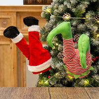 HKM-531283 Creative Christmas Leg Decorations - Red & Striped Design, Versatile Holiday Accents for Festive Decor