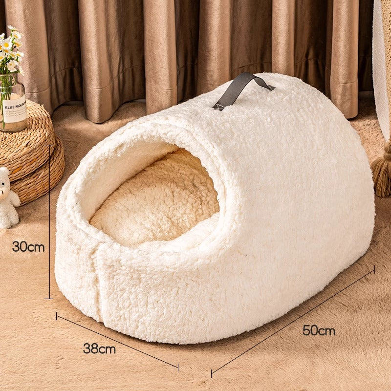 HKM-5313085 Cozy Removable and Washable Large Lambswool Cat Nest for Ultimate Comfort