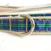 HKM-5313213 Green Checkered Polyester Dog Chain for Stylish Walks