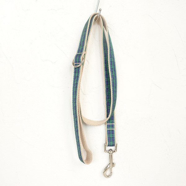 HKM-5313213 Green Checkered Polyester Dog Chain for Stylish Walks