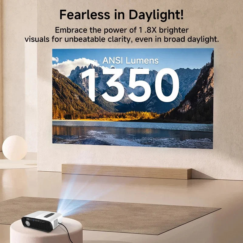 HKM-531347 1080P 4K 1350ANSI LCD Home Cinema Projector for TV Stick and Laptop Compatibility